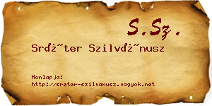 Sréter Szilvánusz névjegykártya